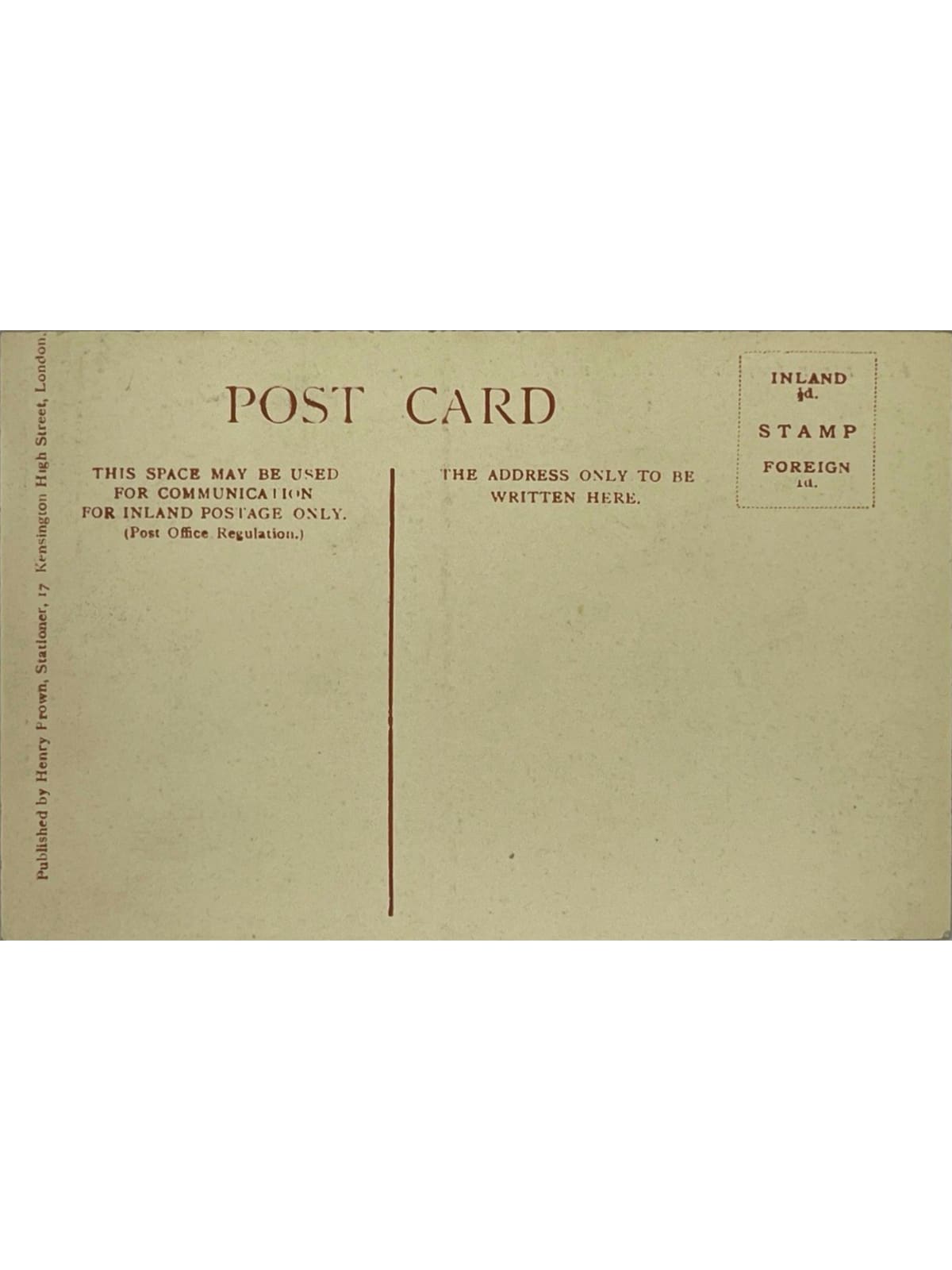 Verso de la carte postale