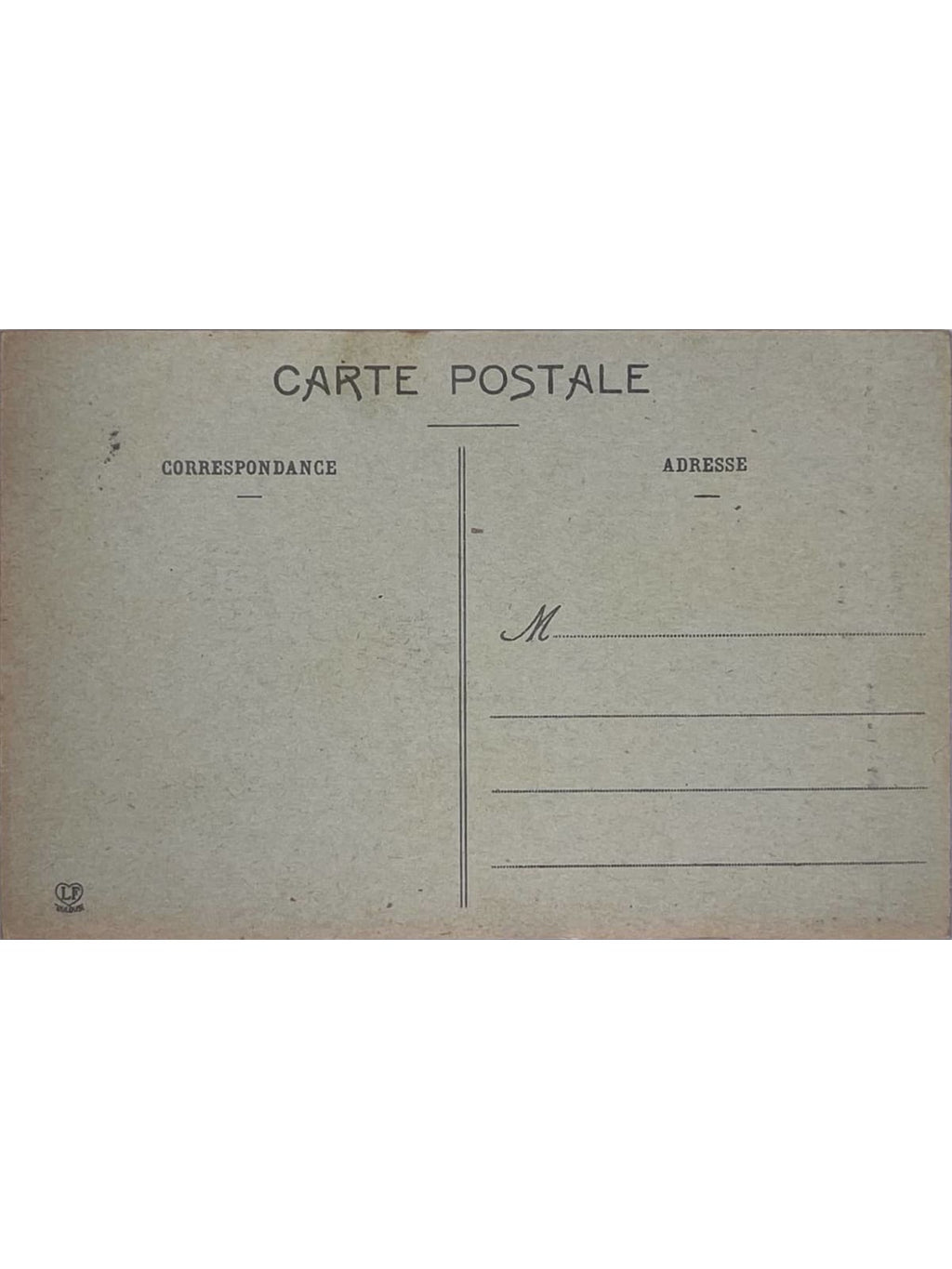 Verso de la carte postale