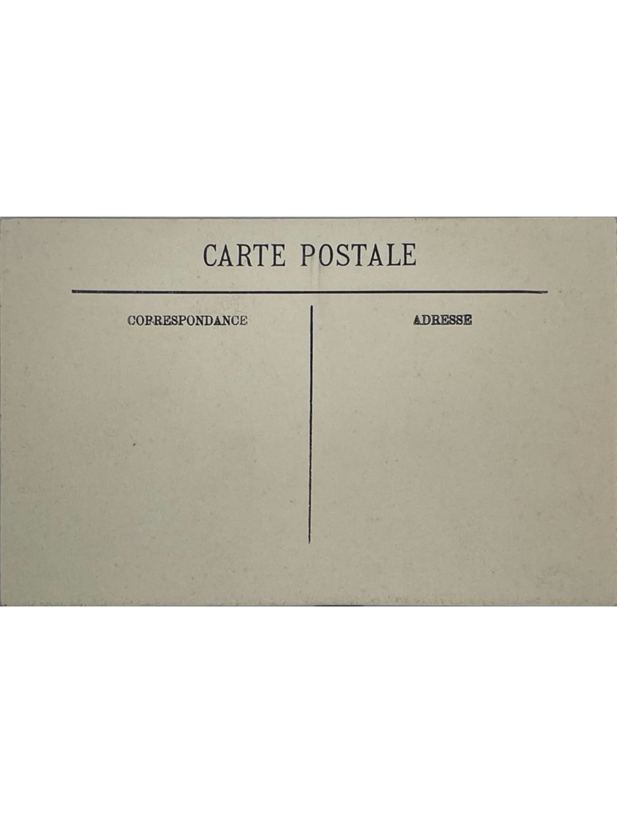 Verso de la carte postale