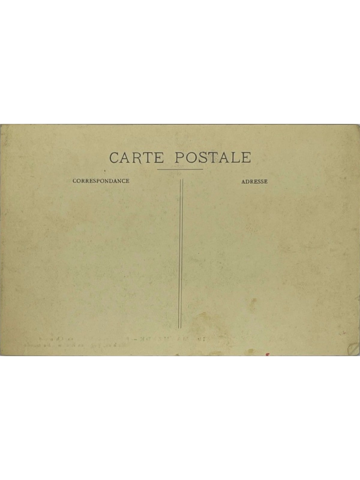 Verso de la carte postale