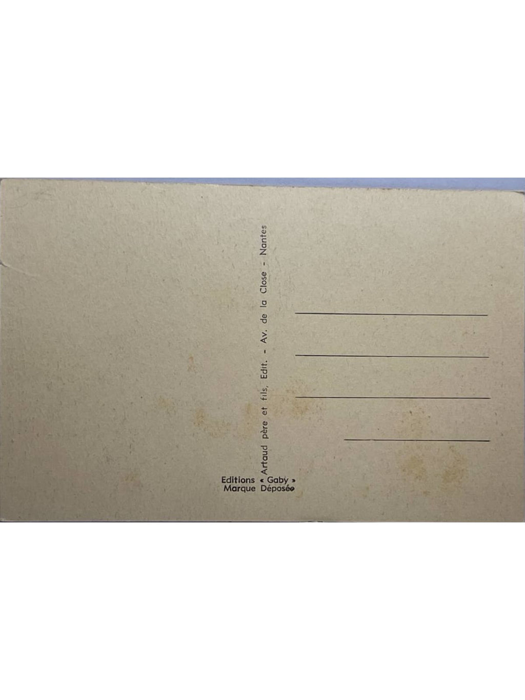 Verso de la carte postale