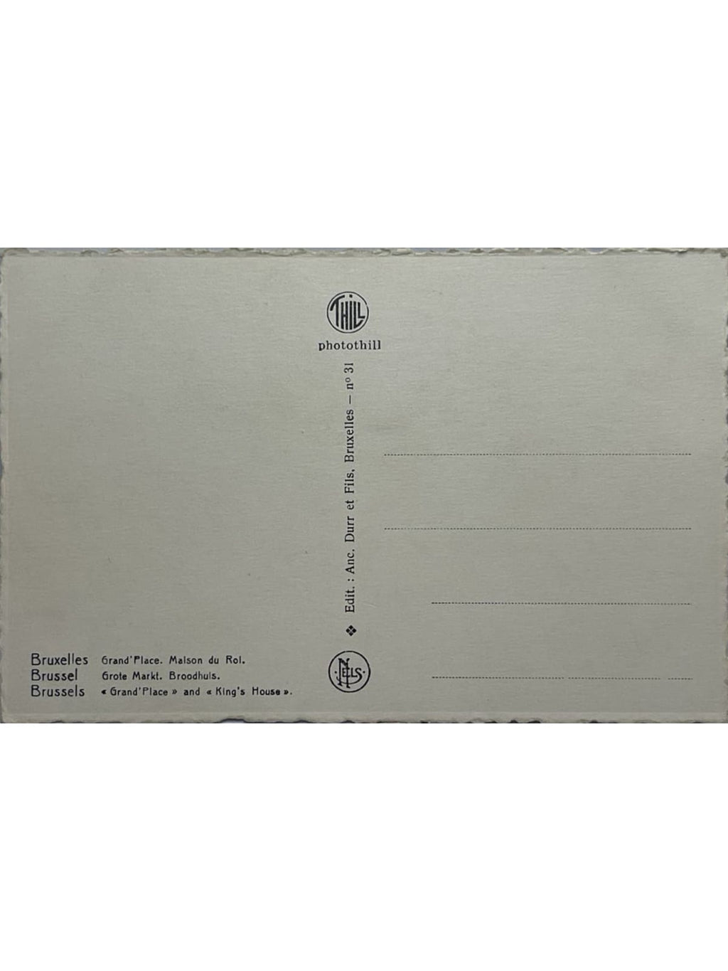 Verso de la carte postale