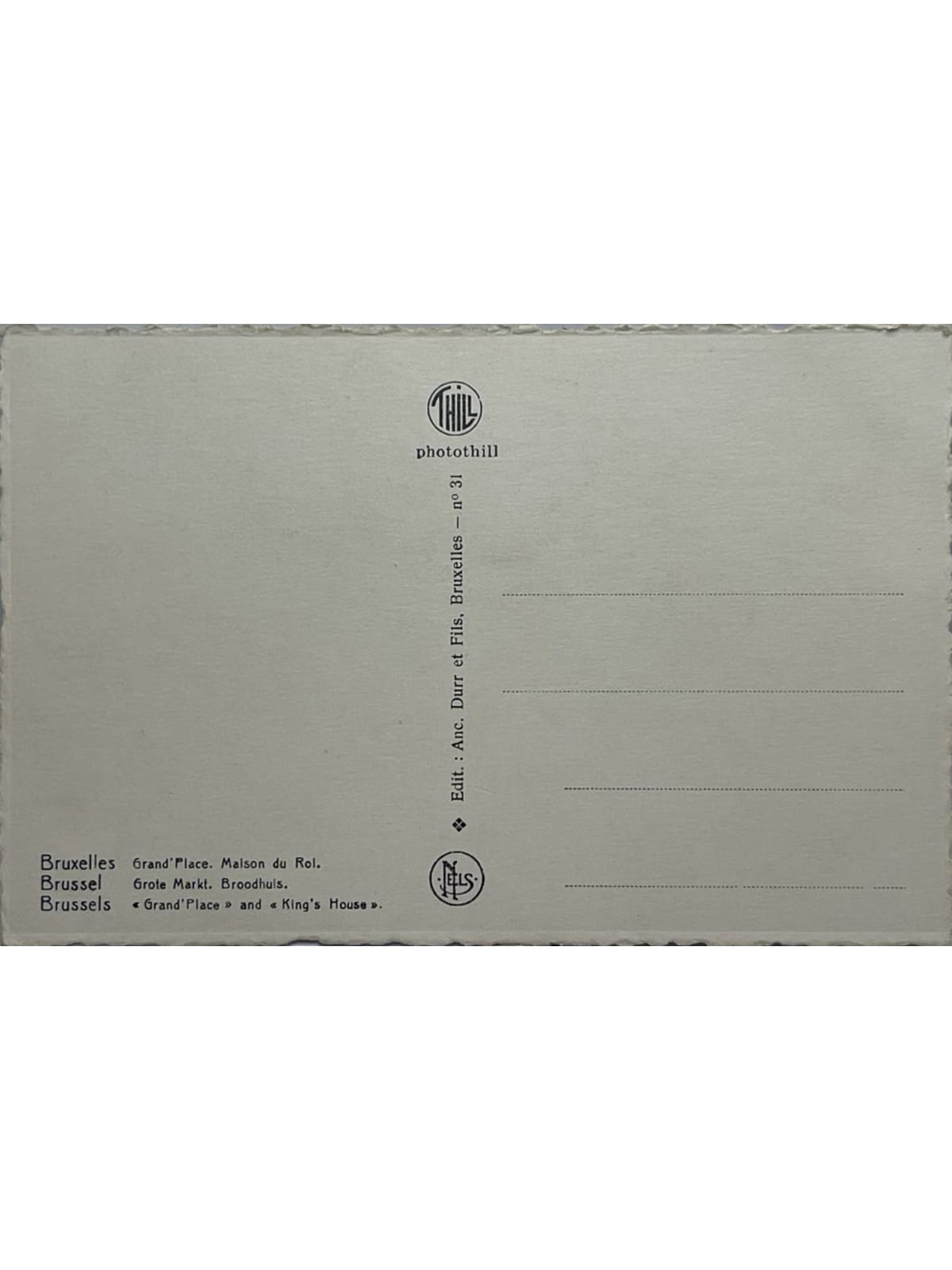 Verso de la carte postale