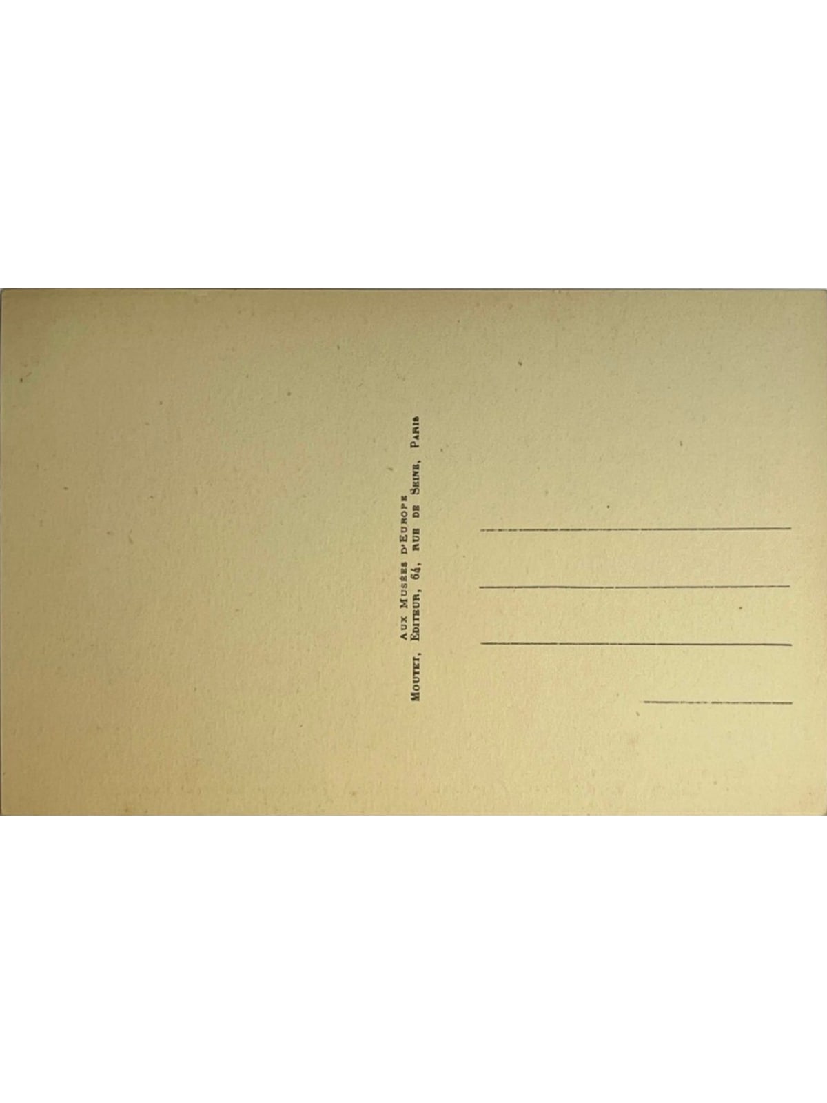 Verso de la carte postale