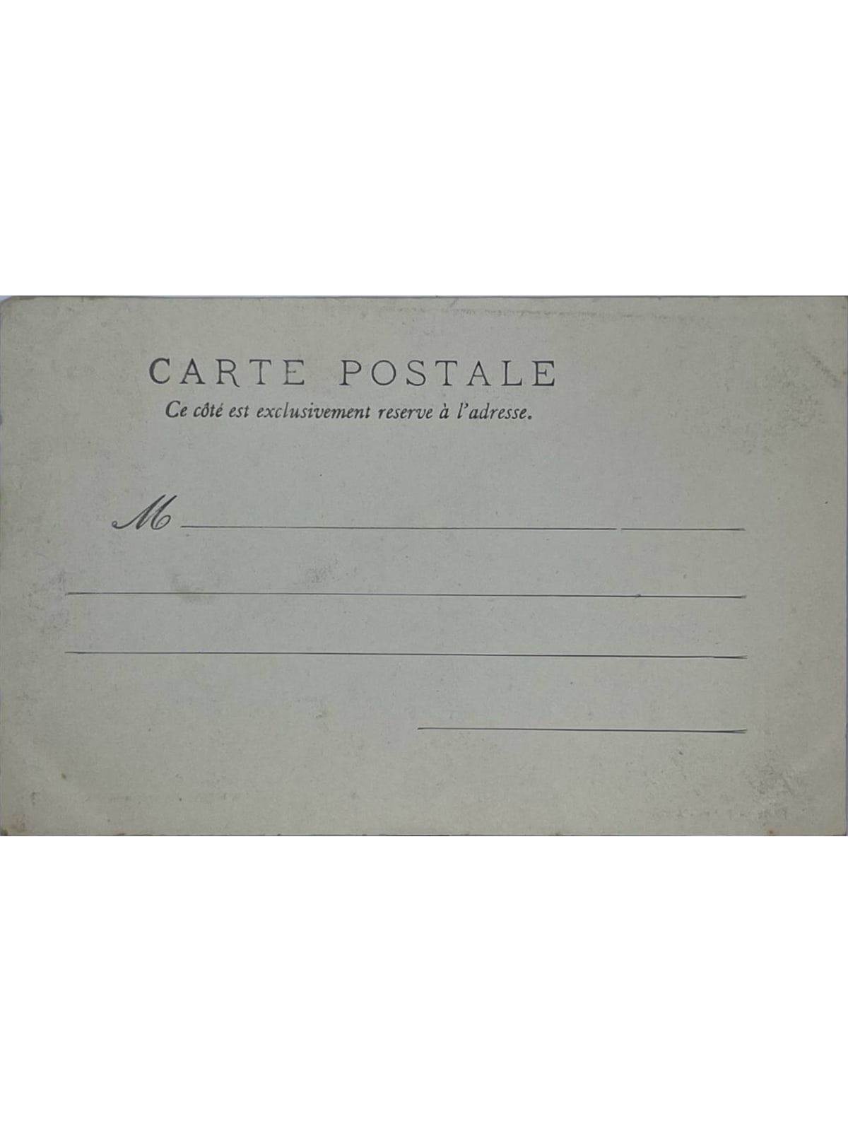 Verso de la carte postale