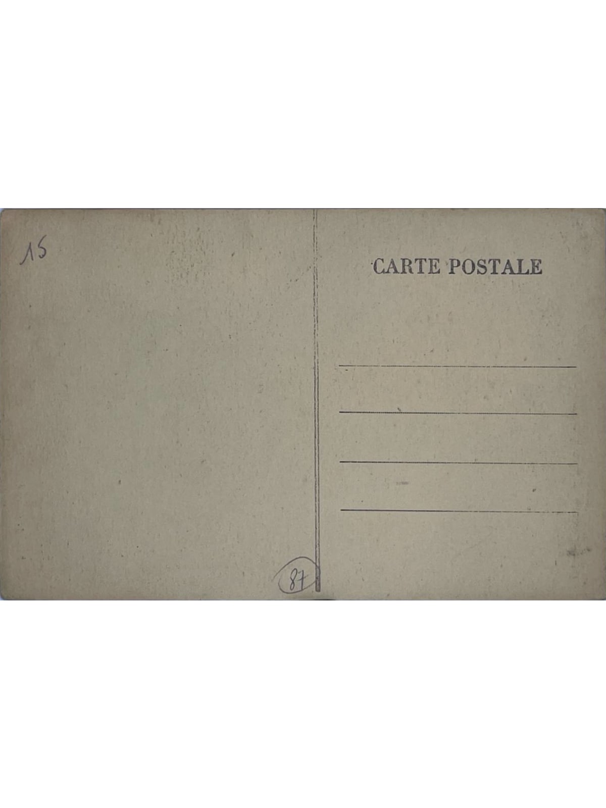 Verso de la carte postale