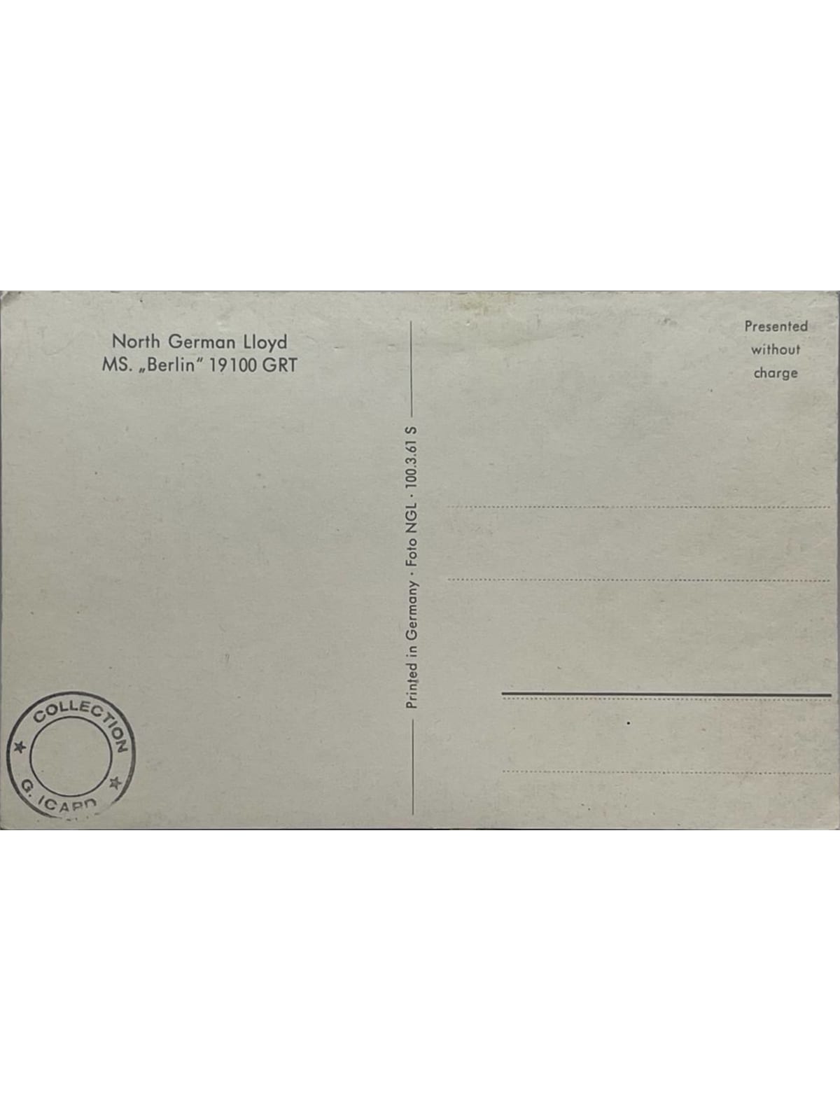 Verso de la carte postale