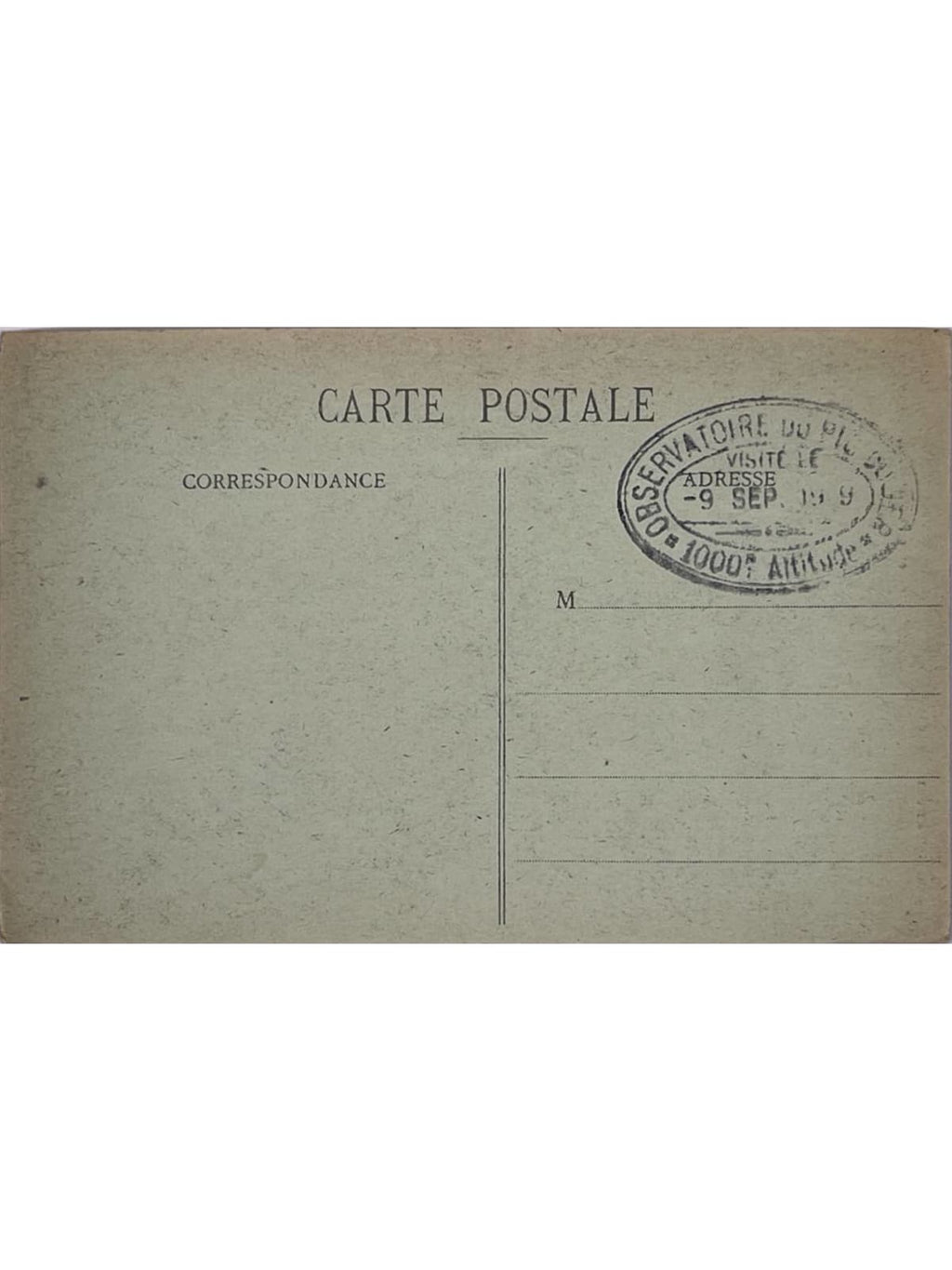 Verso de la carte postale