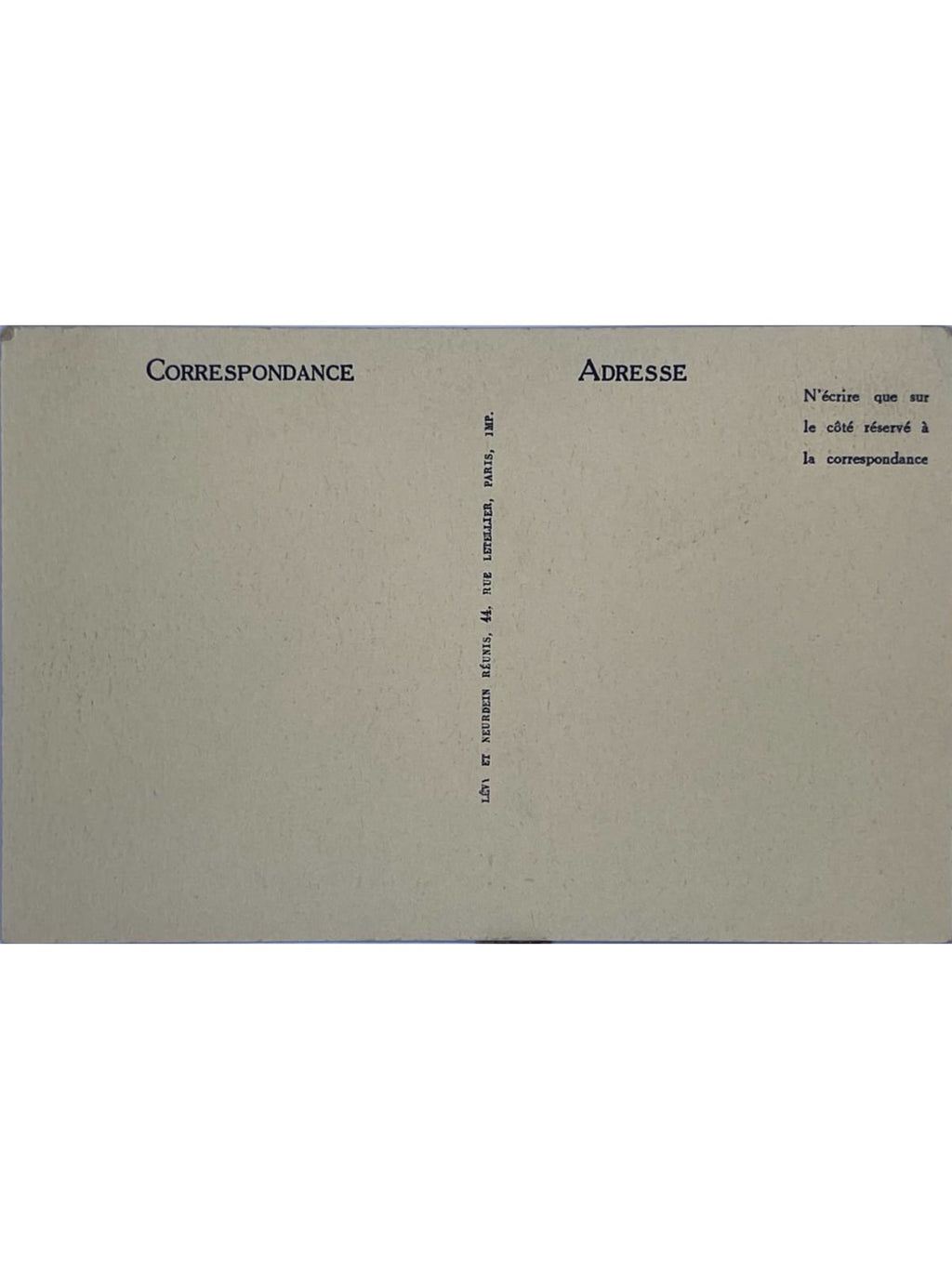 Verso de la carte postale