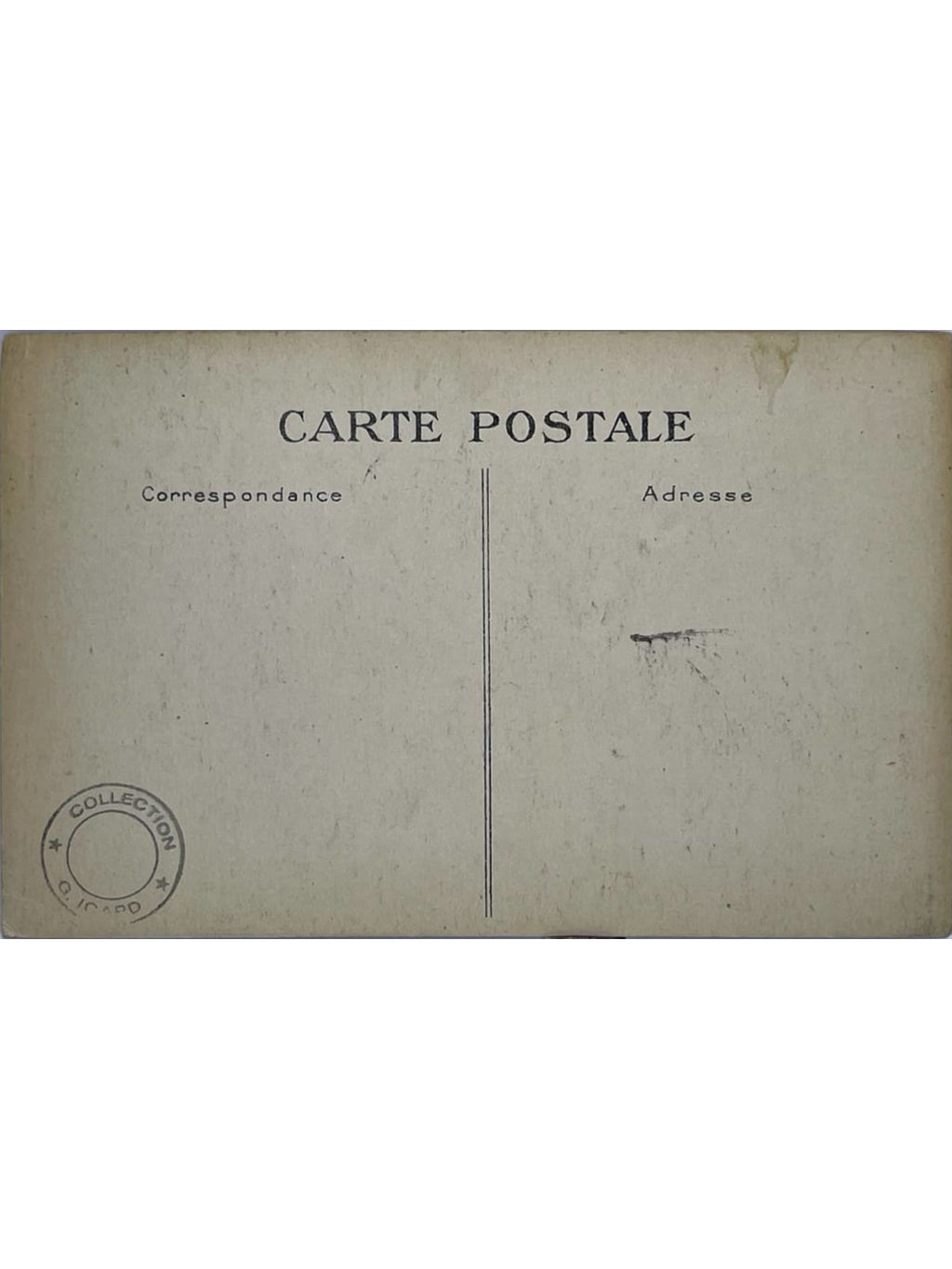 Verso de la carte postale