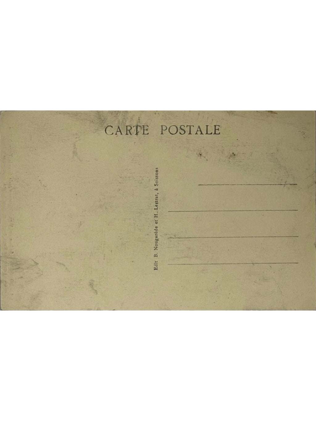 Verso de la carte postale
