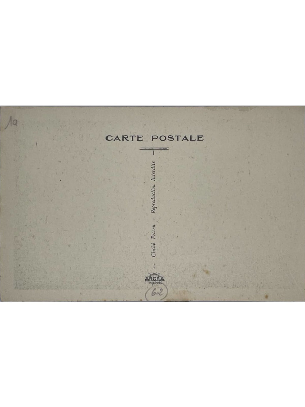 Verso de la carte postale