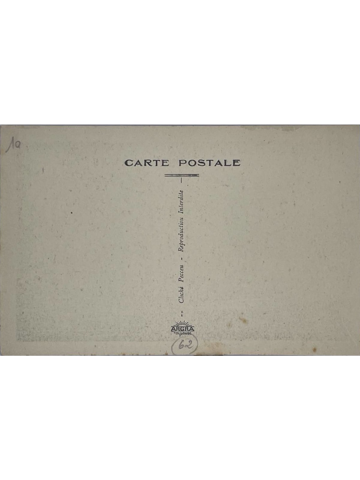 Verso de la carte postale
