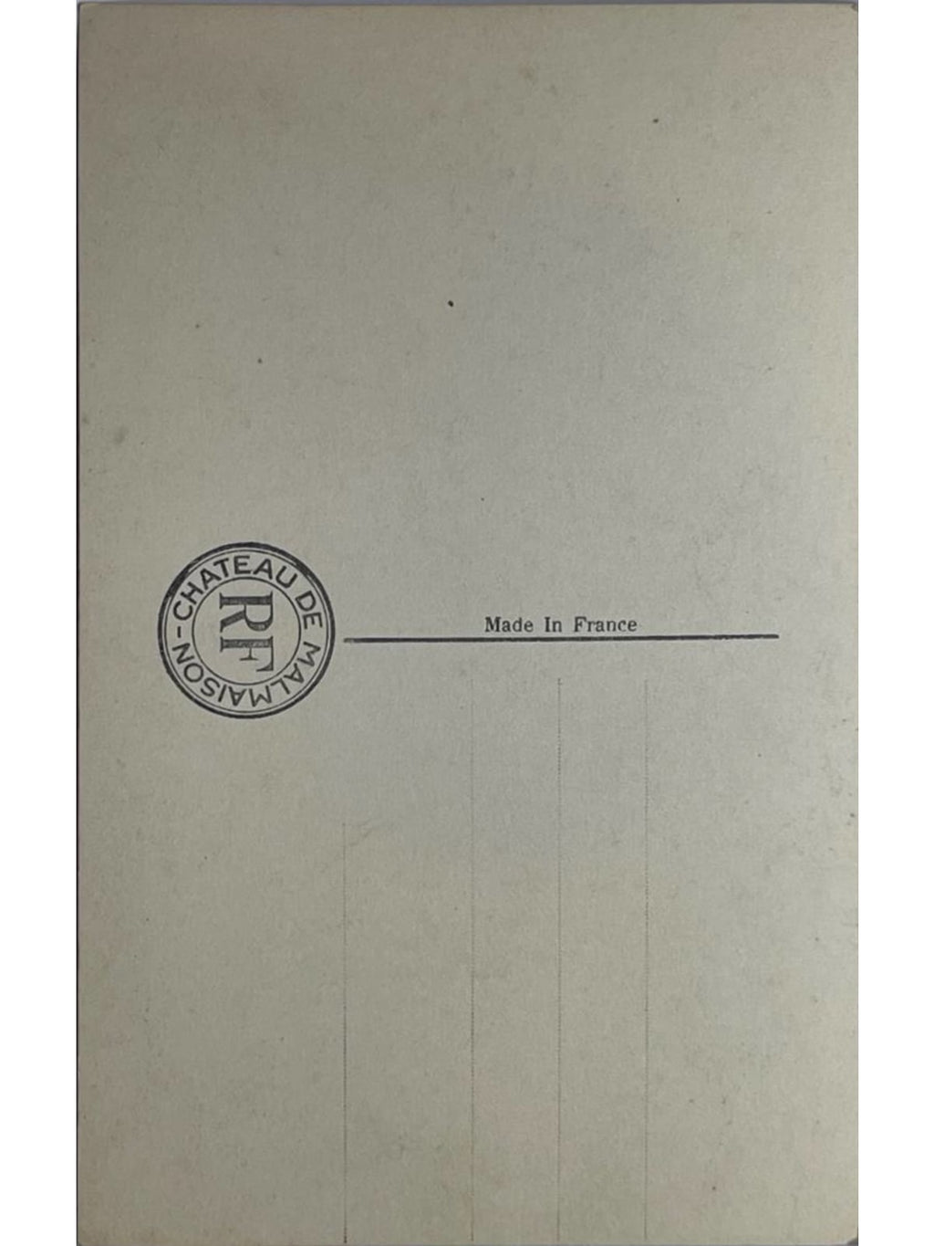 Verso de la carte postale