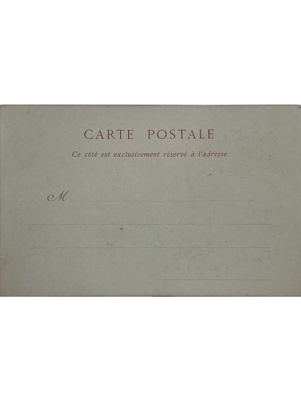 Verso de la carte postale
