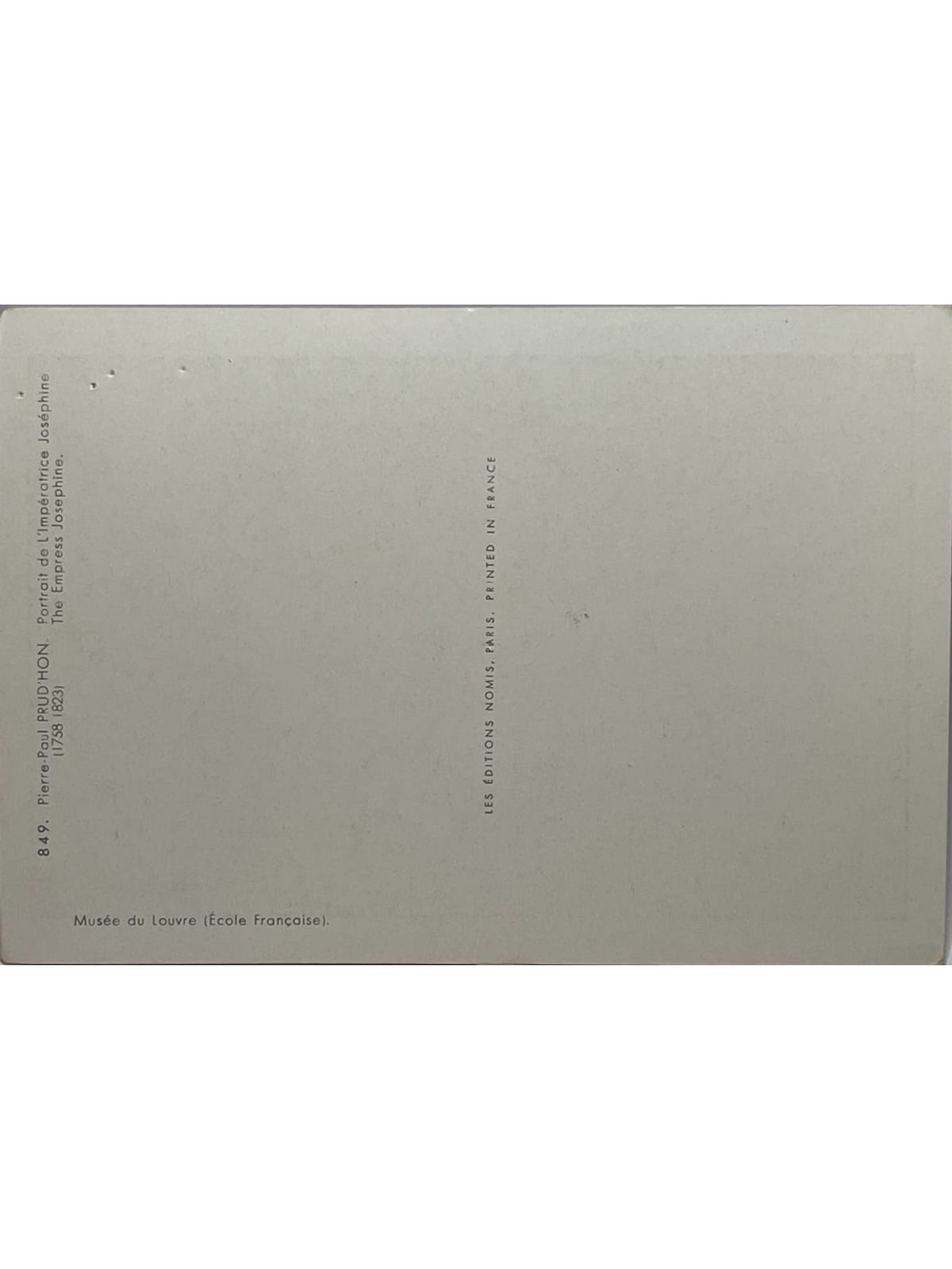 Verso de la carte postale