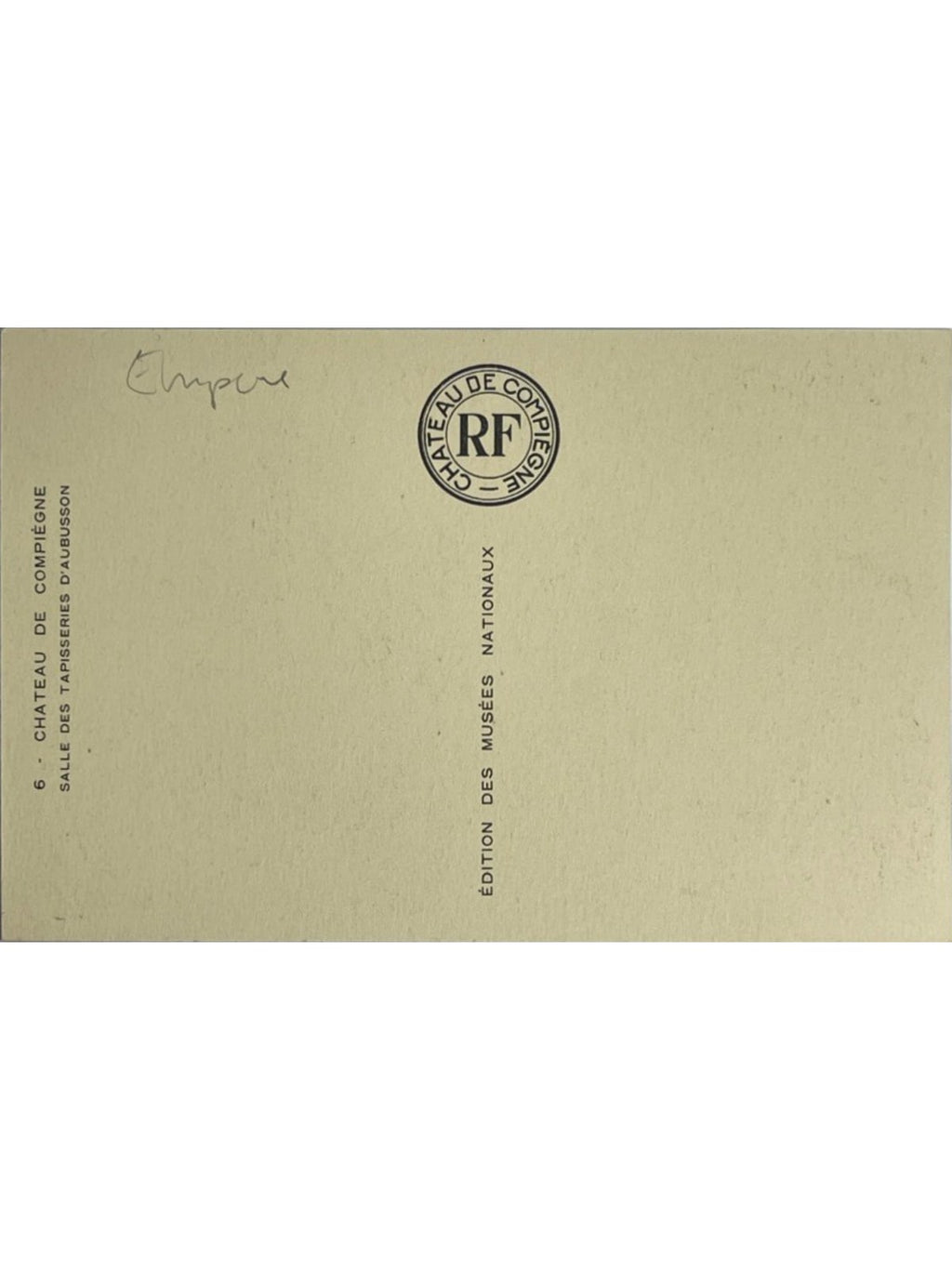 Verso de la carte postale