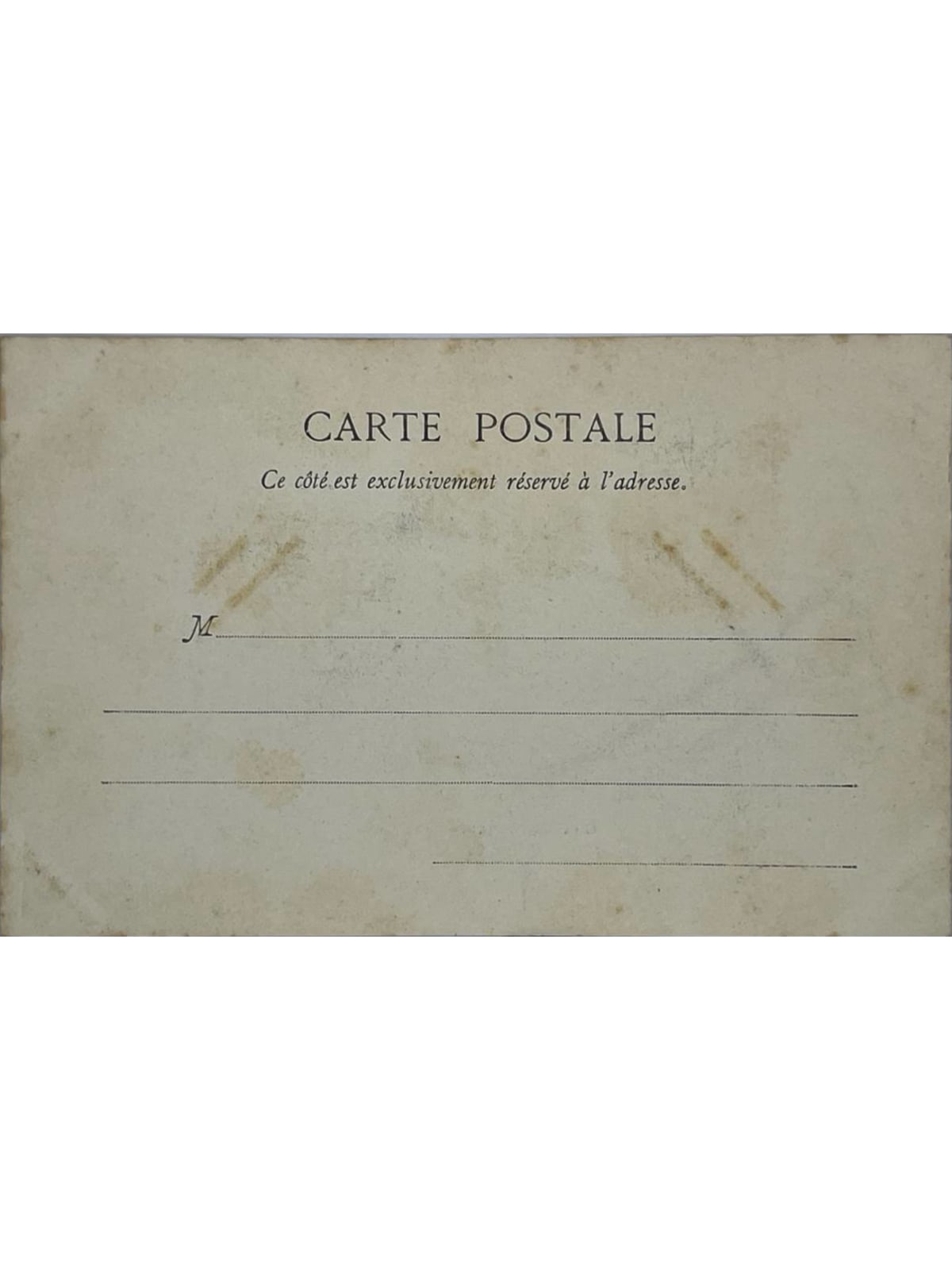 Verso de la carte postale