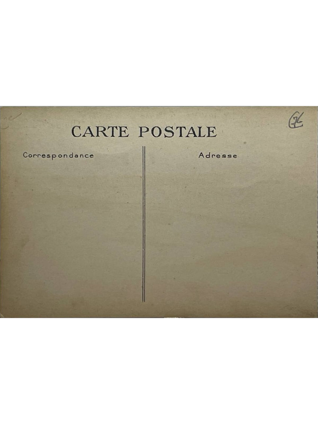 Verso de la carte postale
