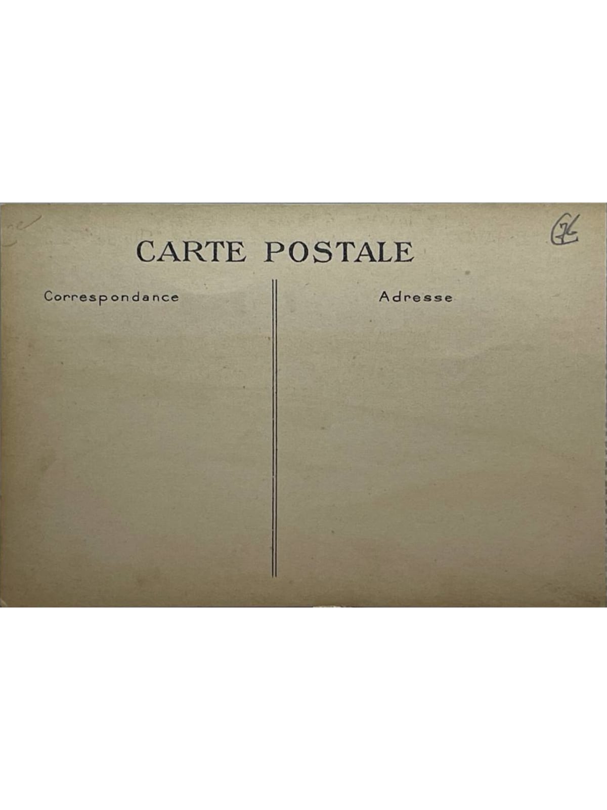 Verso de la carte postale