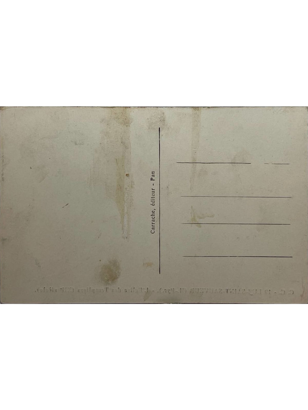 Verso de la carte postale