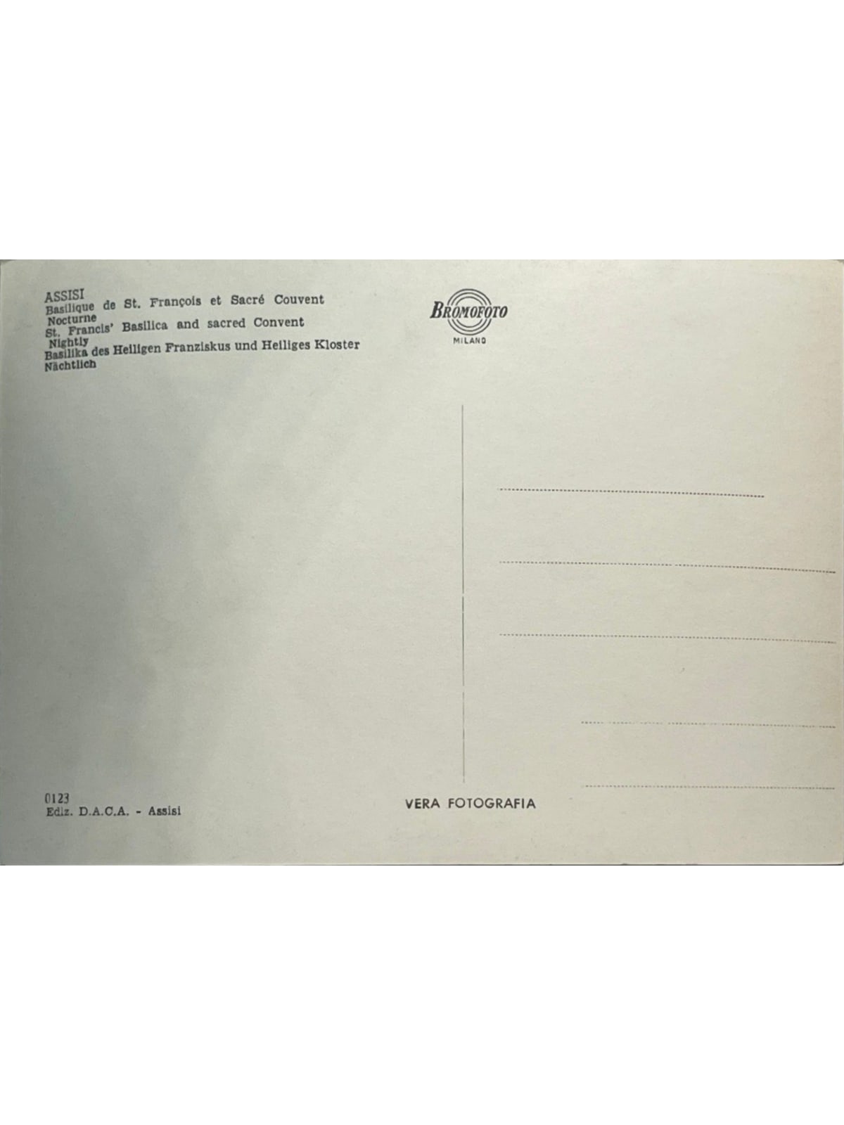 Verso de la carte postale