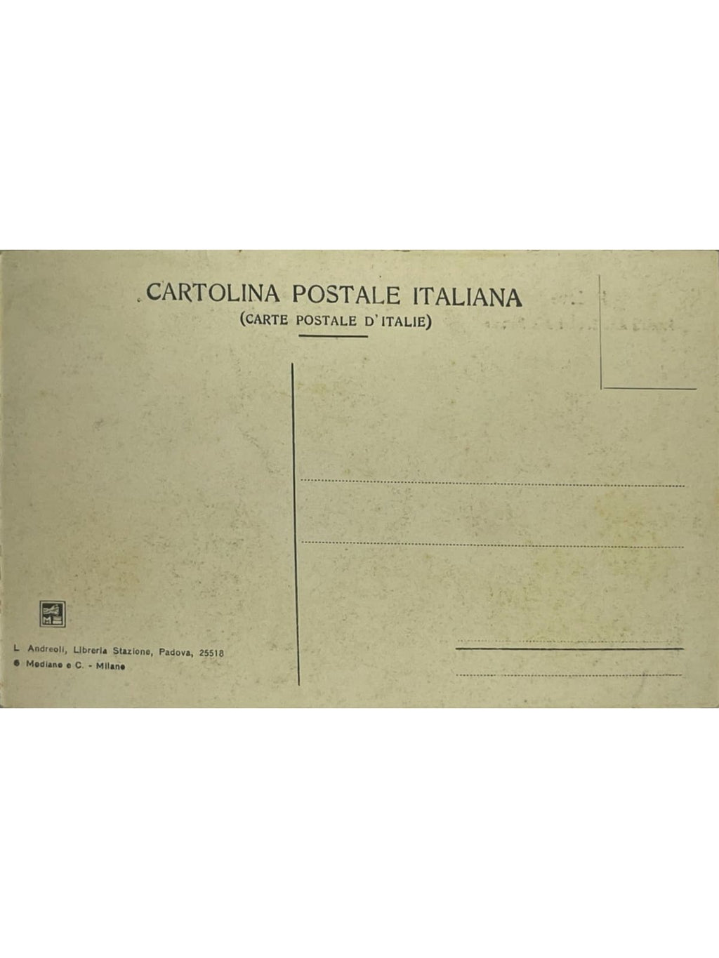 Verso de la carte postale