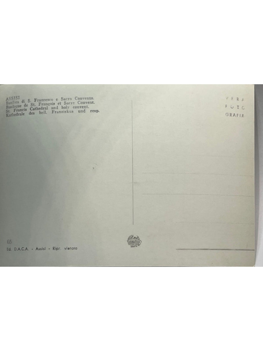 Verso de la carte postale