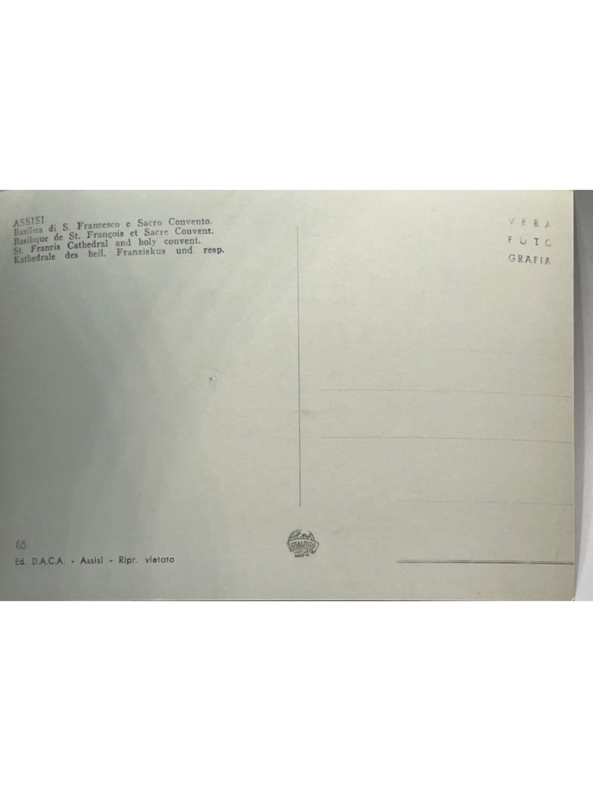 Verso de la carte postale