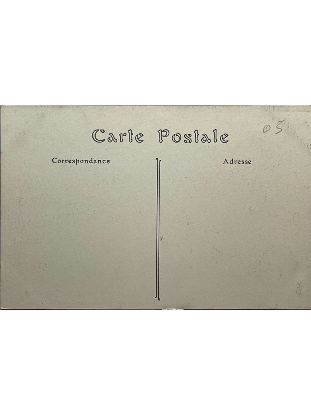 Verso de la carte postale