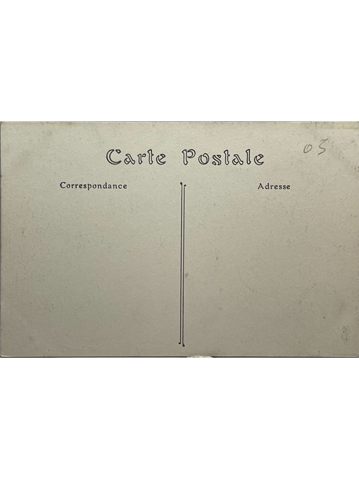 Verso de la carte postale