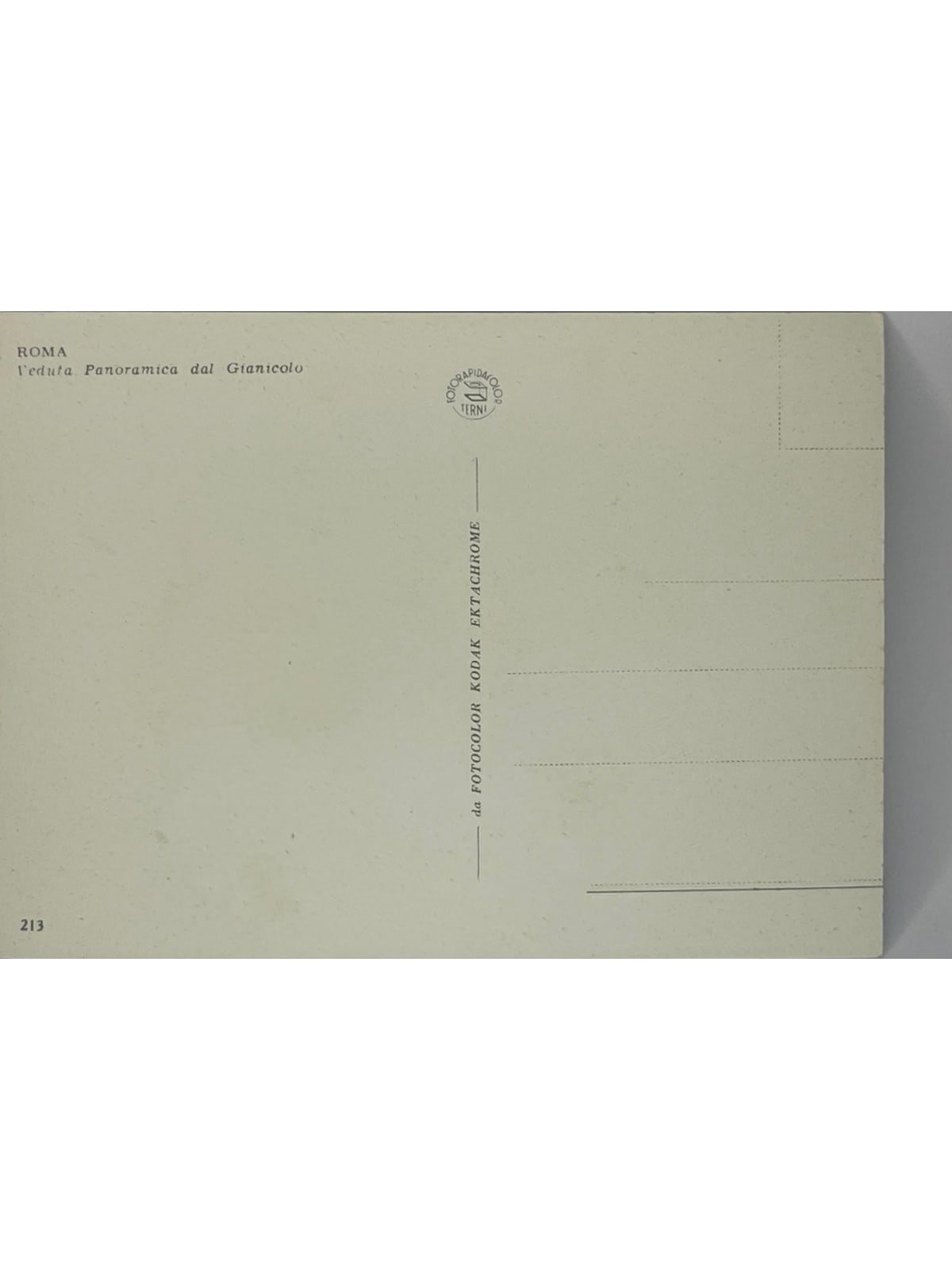 Verso de la carte postale