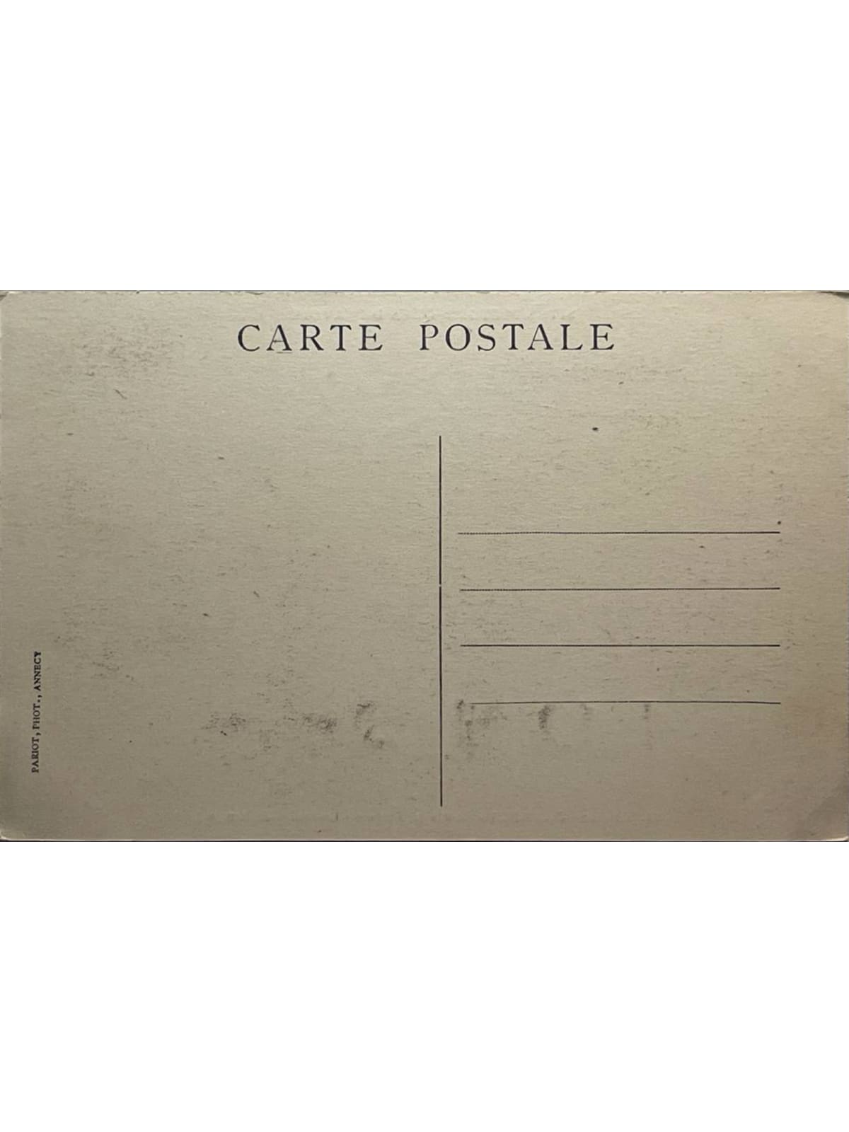 Verso de la carte postale