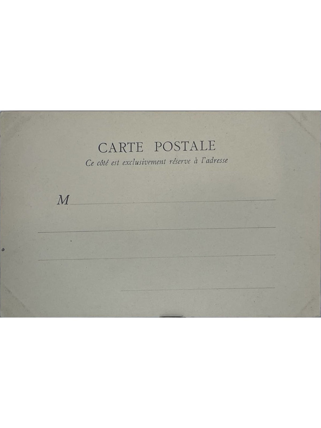 Verso de la carte postale