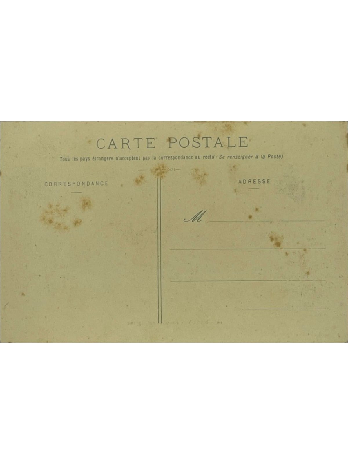 Verso de la carte postale