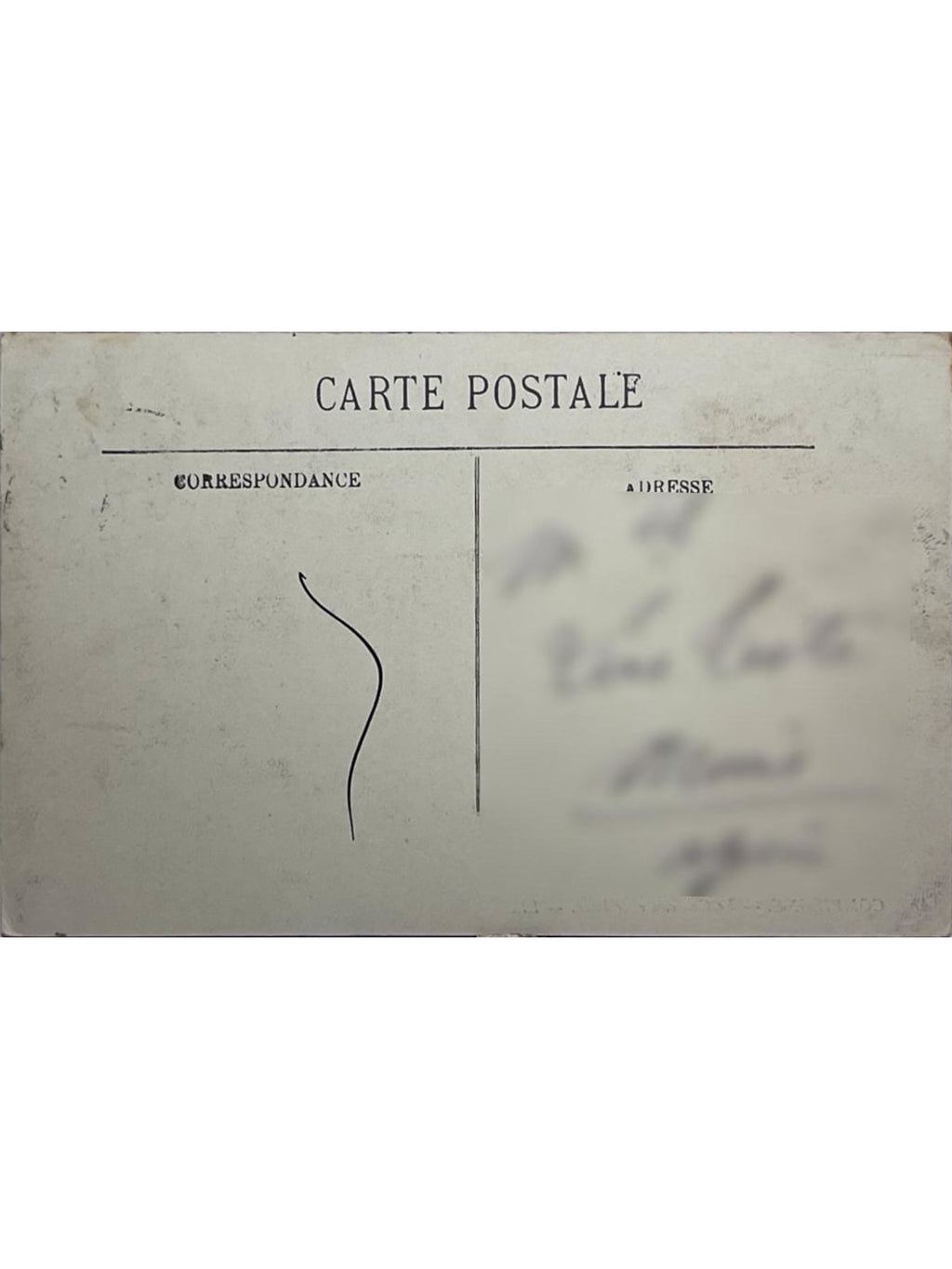 Verso de la carte postale