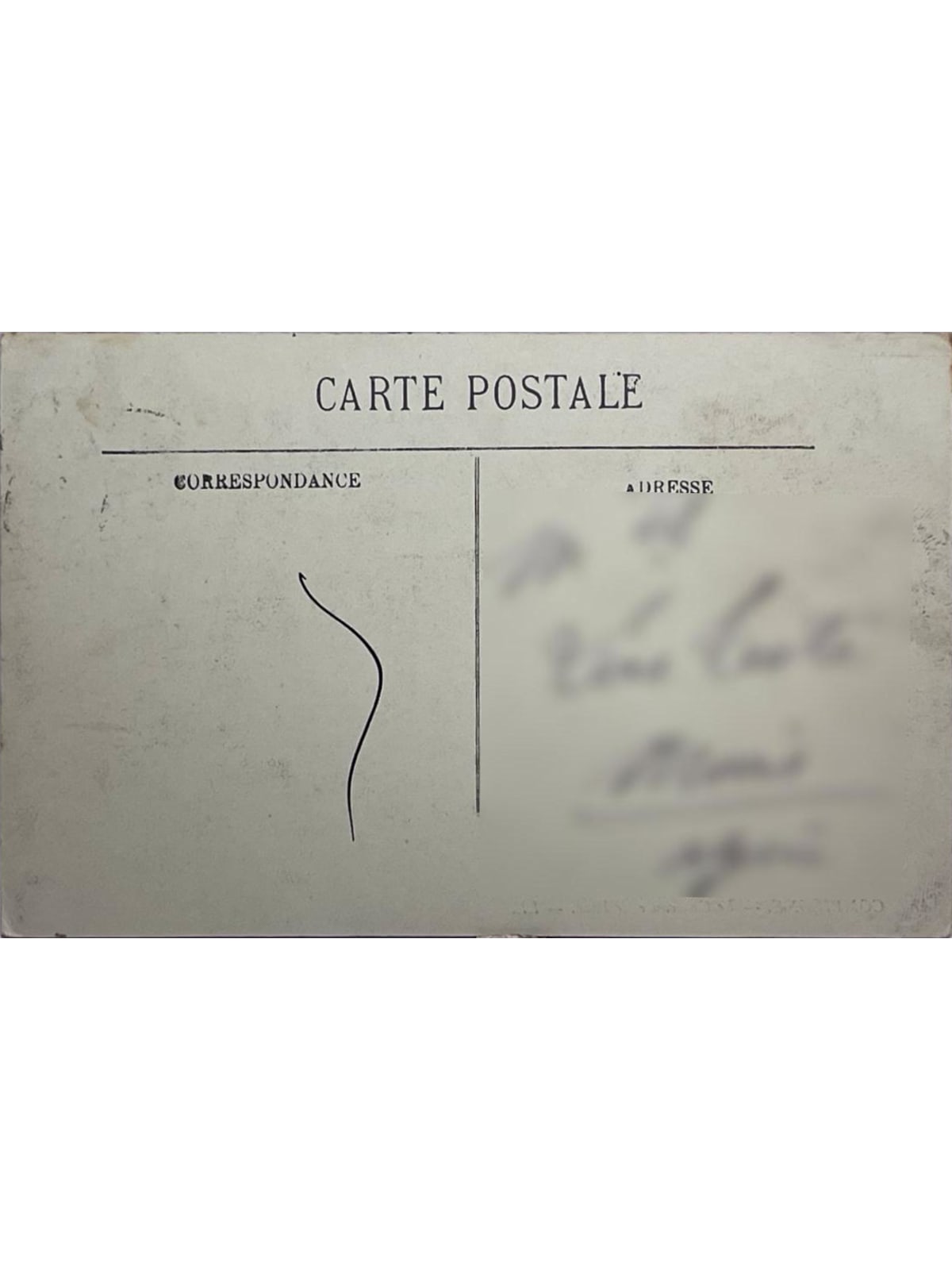 Verso de la carte postale