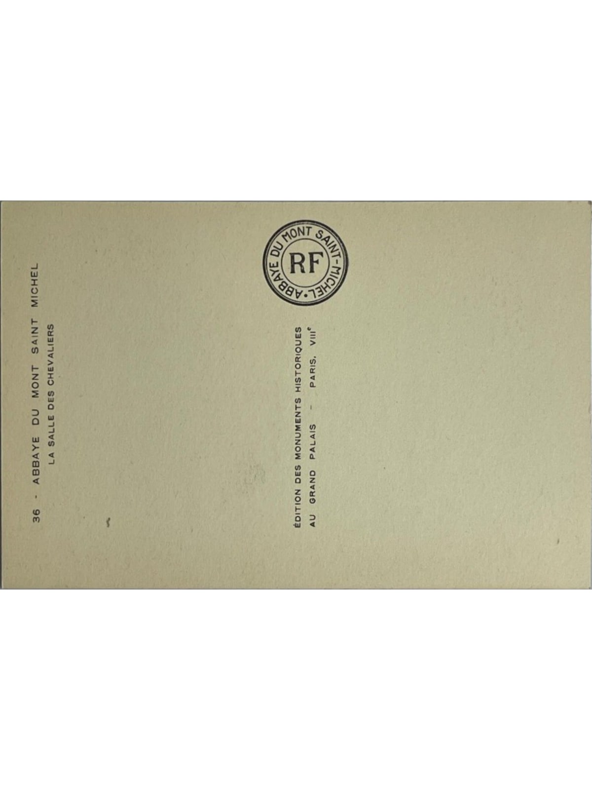Verso de la carte postale