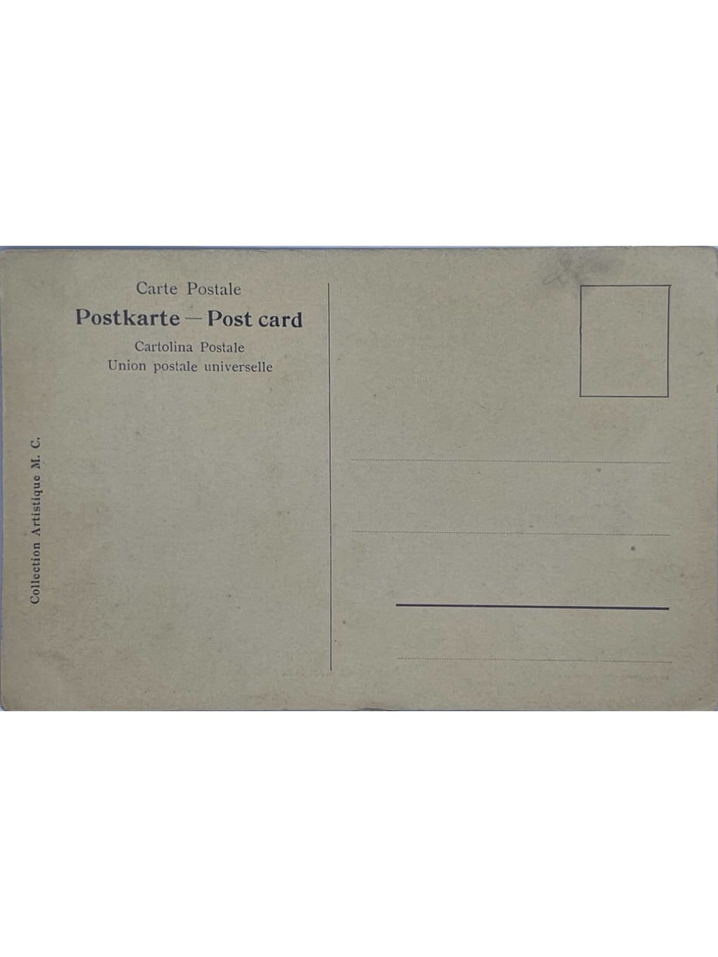 Verso de la carte postale