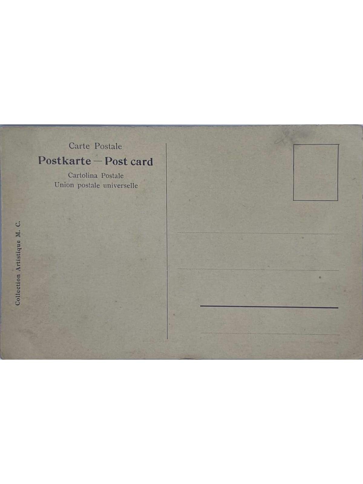 Verso de la carte postale