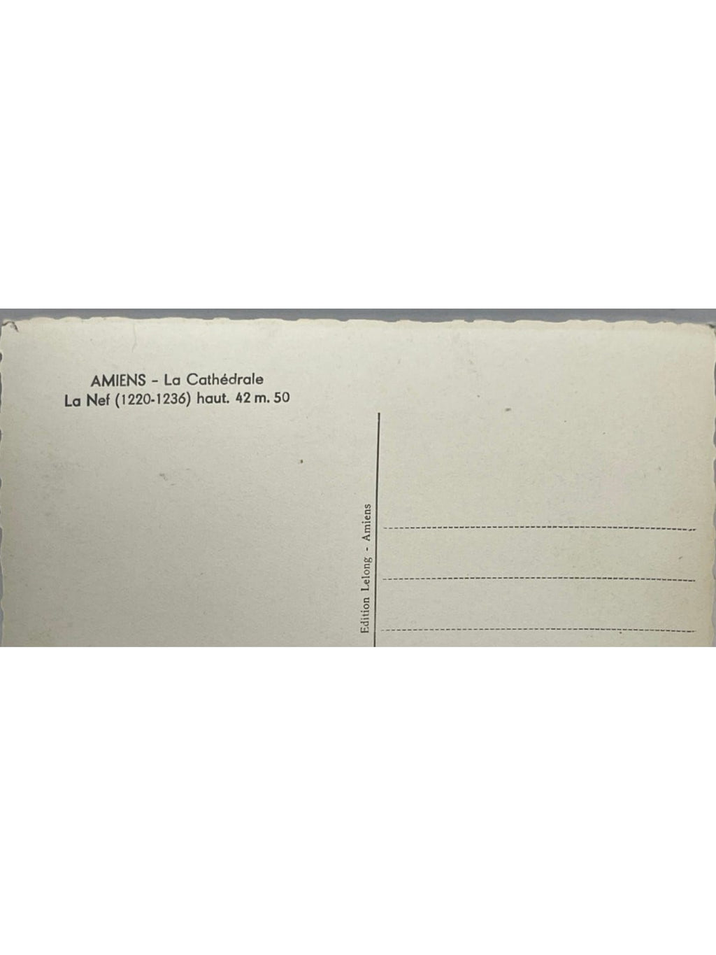Verso de la carte postale