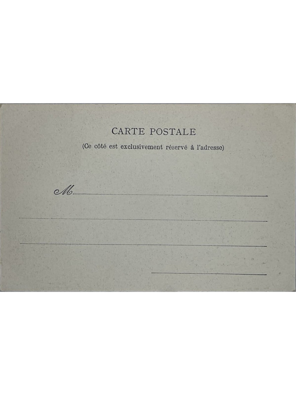 Verso de la carte postale