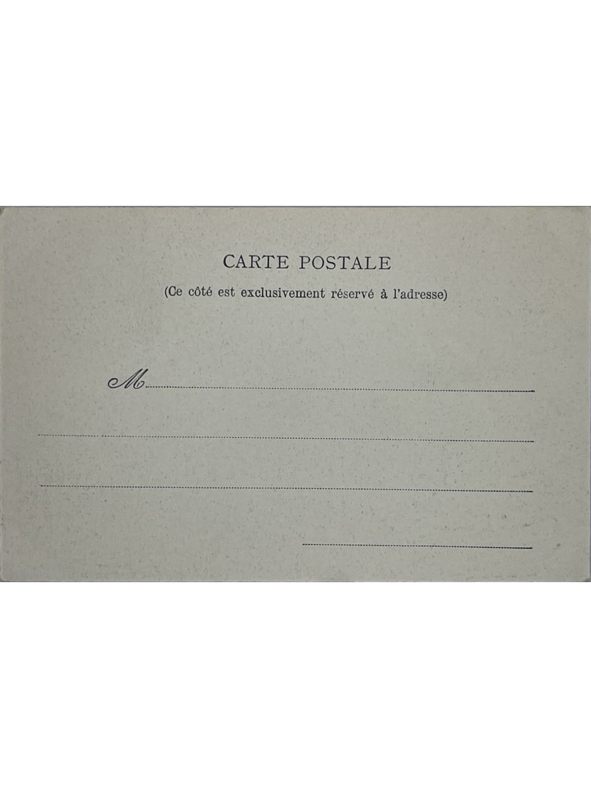 Verso de la carte postale