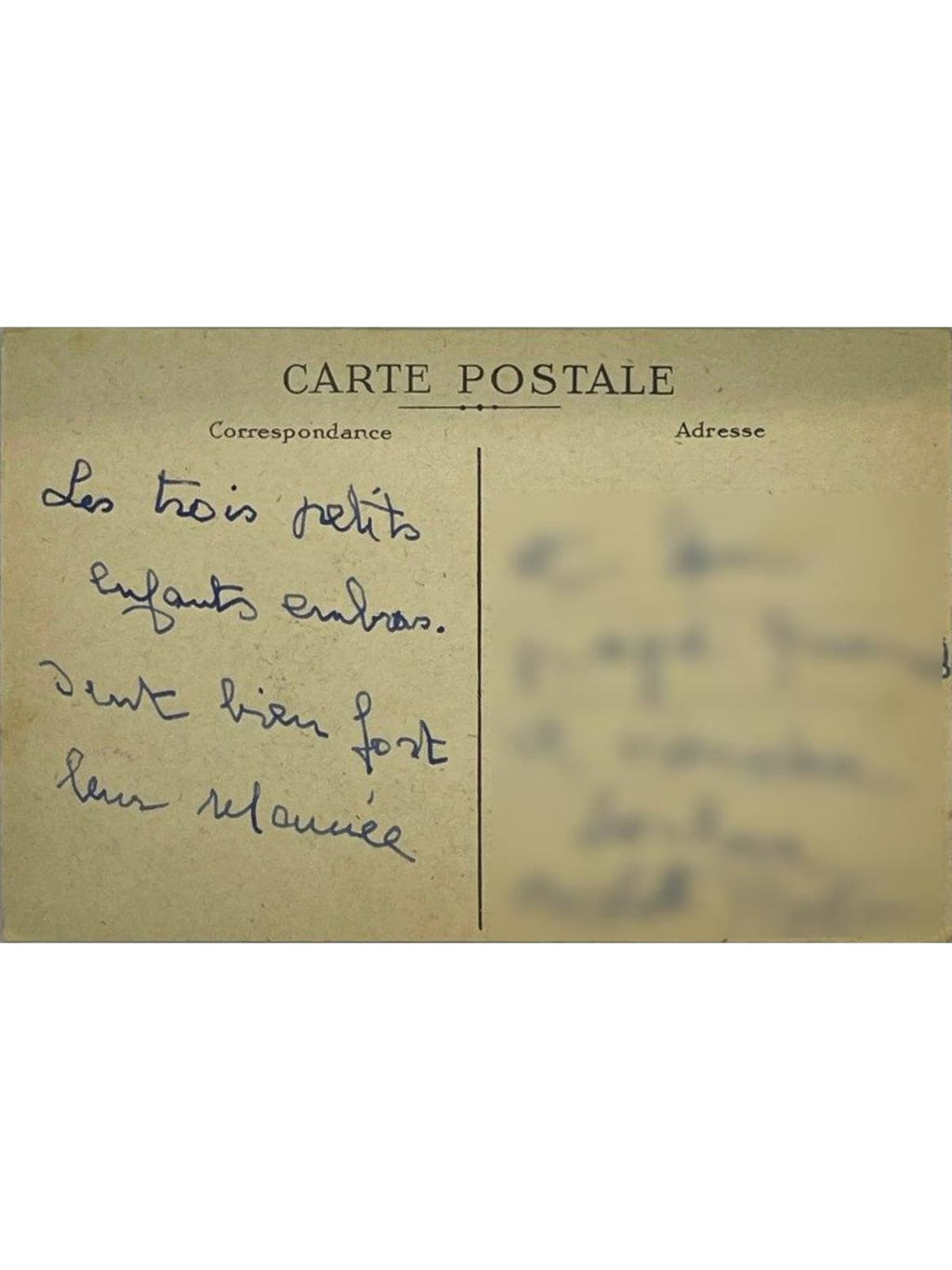 Verso de la carte postale