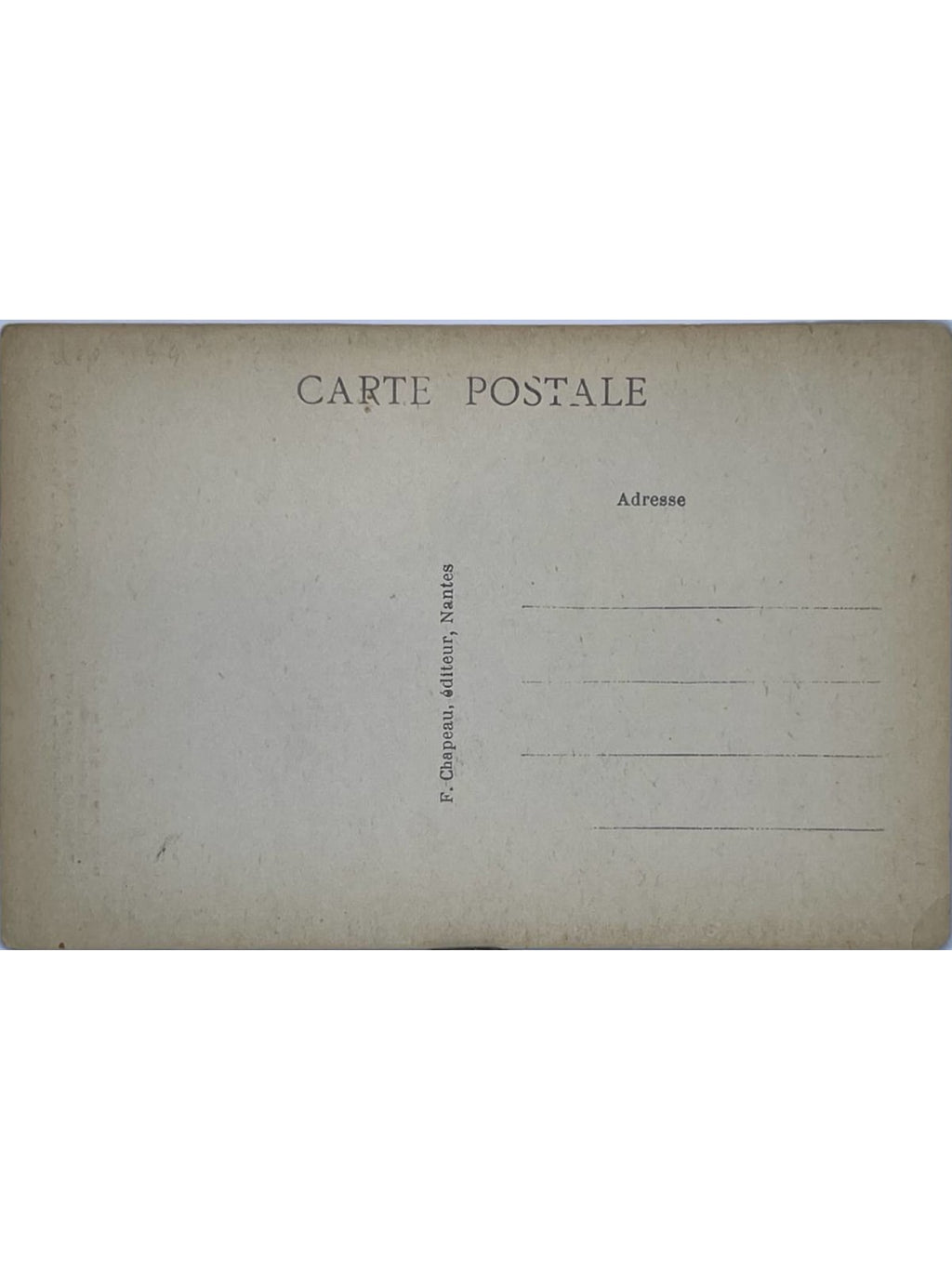 Verso de la carte postale