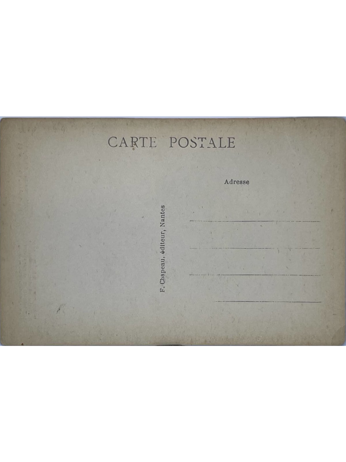 Verso de la carte postale