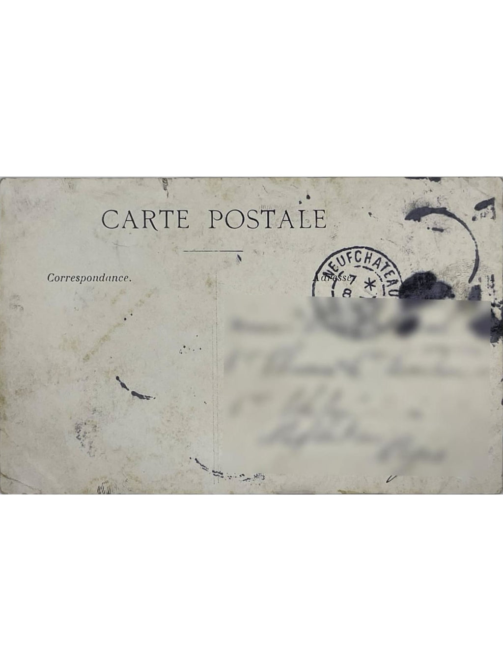 Verso de la carte postale