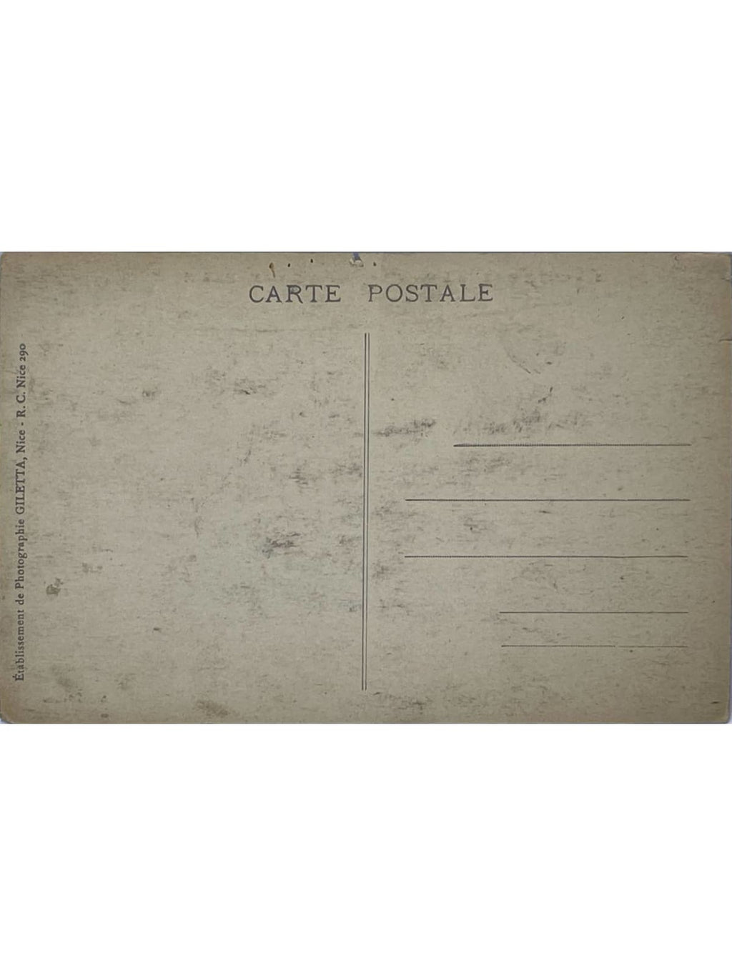 Verso de la carte postale