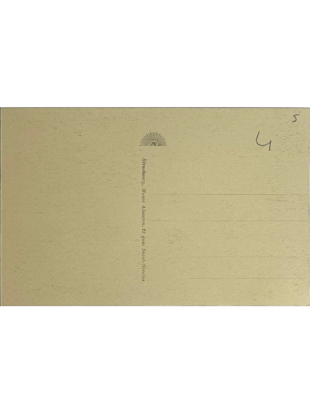 Verso de la carte postale