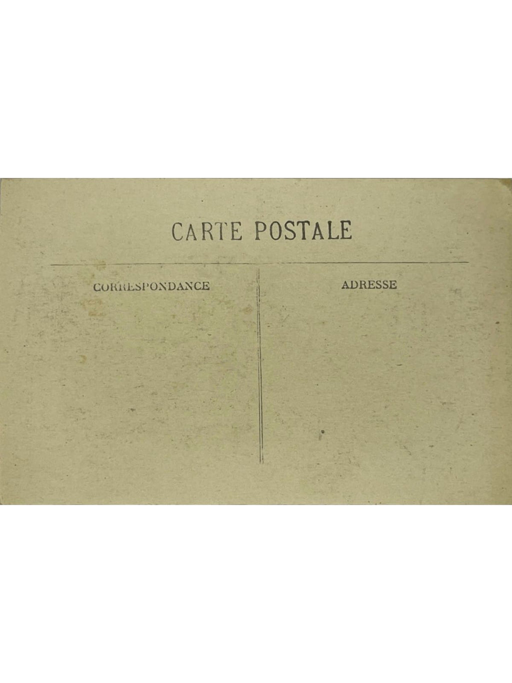 Verso de la carte postale